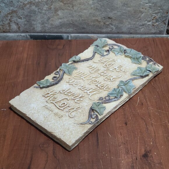 Plaster Wall Plaque Christian Inspirational Quote But As For Me and My House - Picture 9 of 11